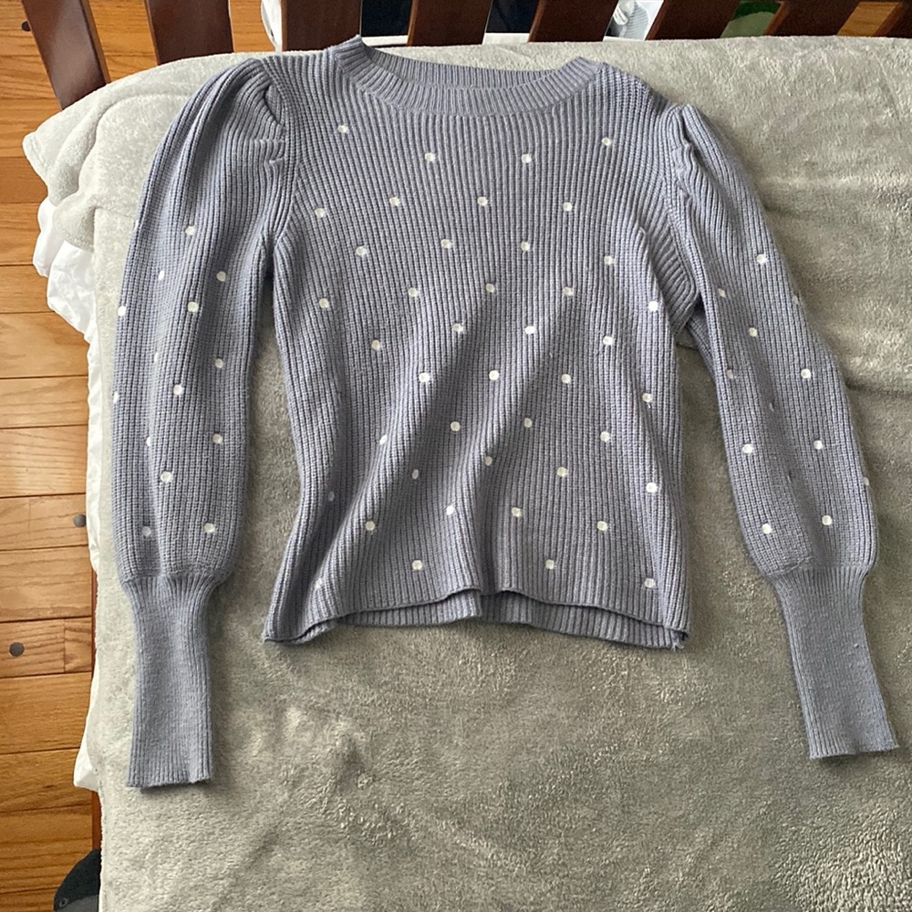 Entro Blue Sweater with White Polka Dota